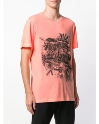 orange bedrucktes T-Shirt mit einem Rundhalsausschnitt von Burberry