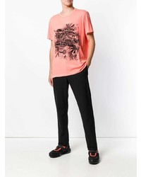 orange bedrucktes T-Shirt mit einem Rundhalsausschnitt von Burberry