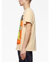 orange bedrucktes T-Shirt mit einem Rundhalsausschnitt von MadeWorn
