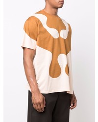 orange bedrucktes T-Shirt mit einem Rundhalsausschnitt von Burberry