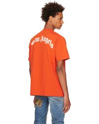 orange bedrucktes T-Shirt mit einem Rundhalsausschnitt von Palm Angels