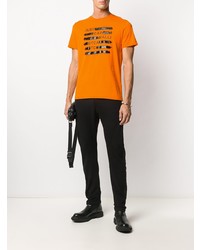 orange bedrucktes T-Shirt mit einem Rundhalsausschnitt von Just Cavalli