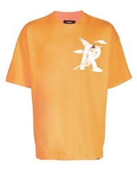 orange bedrucktes T-Shirt mit einem Rundhalsausschnitt von Represent