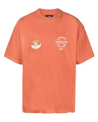 orange bedrucktes T-Shirt mit einem Rundhalsausschnitt von Represent