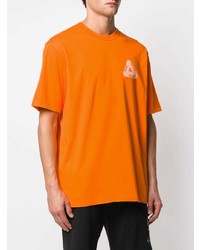 orange bedrucktes T-Shirt mit einem Rundhalsausschnitt von Palace