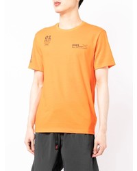 orange bedrucktes T-Shirt mit einem Rundhalsausschnitt von Polo Ralph Lauren