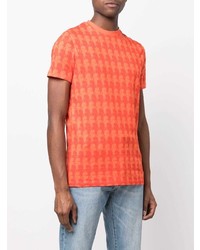 orange bedrucktes T-Shirt mit einem Rundhalsausschnitt von Karl Lagerfeld