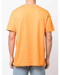 orange bedrucktes T-Shirt mit einem Rundhalsausschnitt von adidas