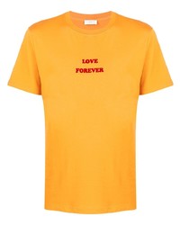 orange bedrucktes T-Shirt mit einem Rundhalsausschnitt von Sandro Paris