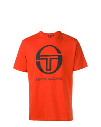 orange bedrucktes T-Shirt mit einem Rundhalsausschnitt von Sergio Tacchini