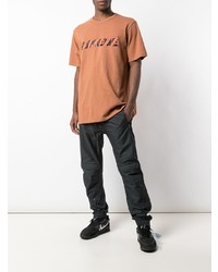 orange bedrucktes T-Shirt mit einem Rundhalsausschnitt von Supreme