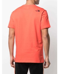 orange bedrucktes T-Shirt mit einem Rundhalsausschnitt von The North Face