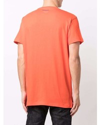 orange bedrucktes T-Shirt mit einem Rundhalsausschnitt von DSQUARED2