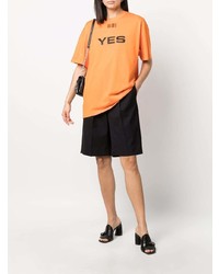 orange bedrucktes T-Shirt mit einem Rundhalsausschnitt von VTMNTS