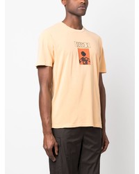 orange bedrucktes T-Shirt mit einem Rundhalsausschnitt von C.P. Company