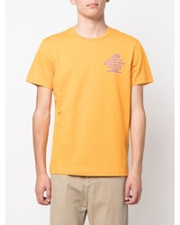 orange bedrucktes T-Shirt mit einem Rundhalsausschnitt von Diesel