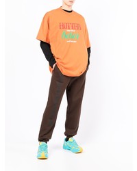 orange bedrucktes T-Shirt mit einem Rundhalsausschnitt von Vetements