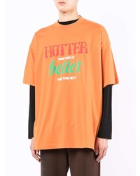 orange bedrucktes T-Shirt mit einem Rundhalsausschnitt von Vetements