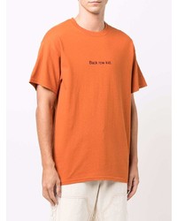 orange bedrucktes T-Shirt mit einem Rundhalsausschnitt von F.A.M.T.