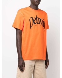 orange bedrucktes T-Shirt mit einem Rundhalsausschnitt von Carhartt WIP