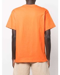 orange bedrucktes T-Shirt mit einem Rundhalsausschnitt von Carhartt WIP