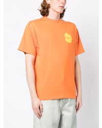 orange bedrucktes T-Shirt mit einem Rundhalsausschnitt von Objects IV Life