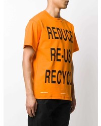 orange bedrucktes T-Shirt mit einem Rundhalsausschnitt von United Standard