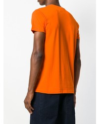 orange bedrucktes T-Shirt mit einem Rundhalsausschnitt von The Silted Company