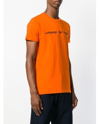 orange bedrucktes T-Shirt mit einem Rundhalsausschnitt von The Silted Company