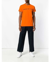 orange bedrucktes T-Shirt mit einem Rundhalsausschnitt von The Silted Company