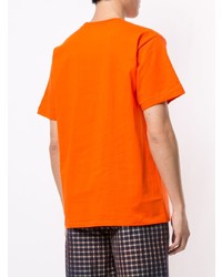 orange bedrucktes T-Shirt mit einem Rundhalsausschnitt von A Bathing Ape