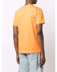 orange bedrucktes T-Shirt mit einem Rundhalsausschnitt von Moschino