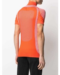 orange bedrucktes T-Shirt mit einem Rundhalsausschnitt von Misbhv