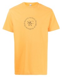 orange bedrucktes T-Shirt mit einem Rundhalsausschnitt von Sporty & Rich