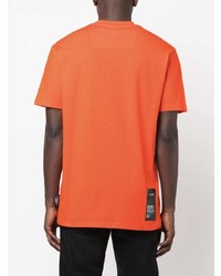 orange bedrucktes T-Shirt mit einem Rundhalsausschnitt von Plein Sport