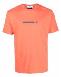 orange bedrucktes T-Shirt mit einem Rundhalsausschnitt von Stone Island