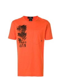 orange bedrucktes T-Shirt mit einem Rundhalsausschnitt von Stone Island Shadow Project