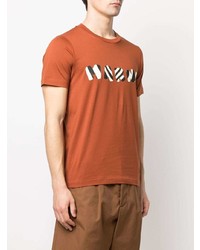 orange bedrucktes T-Shirt mit einem Rundhalsausschnitt von Marni