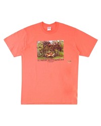 orange bedrucktes T-Shirt mit einem Rundhalsausschnitt von Supreme