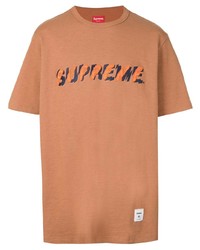 orange bedrucktes T-Shirt mit einem Rundhalsausschnitt von Supreme