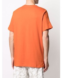 orange bedrucktes T-Shirt mit einem Rundhalsausschnitt von Nike