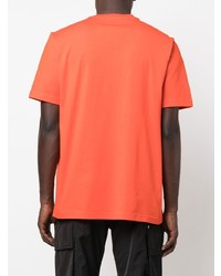 orange bedrucktes T-Shirt mit einem Rundhalsausschnitt von Diesel