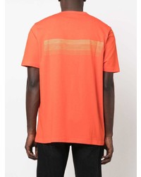 orange bedrucktes T-Shirt mit einem Rundhalsausschnitt von Diesel