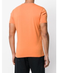 orange bedrucktes T-Shirt mit einem Rundhalsausschnitt von Woolrich