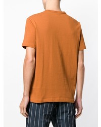 orange bedrucktes T-Shirt mit einem Rundhalsausschnitt von Champion