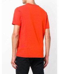 orange bedrucktes T-Shirt mit einem Rundhalsausschnitt von Champion