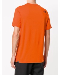 orange bedrucktes T-Shirt mit einem Rundhalsausschnitt von The North Face