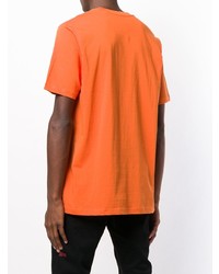 orange bedrucktes T-Shirt mit einem Rundhalsausschnitt von Diesel