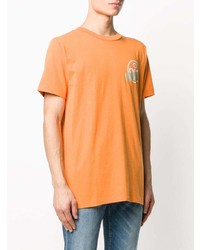 orange bedrucktes T-Shirt mit einem Rundhalsausschnitt von Off-White