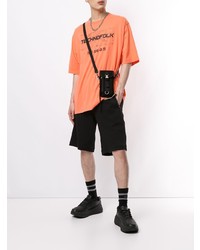 orange bedrucktes T-Shirt mit einem Rundhalsausschnitt von Marcelo Burlon County of Milan